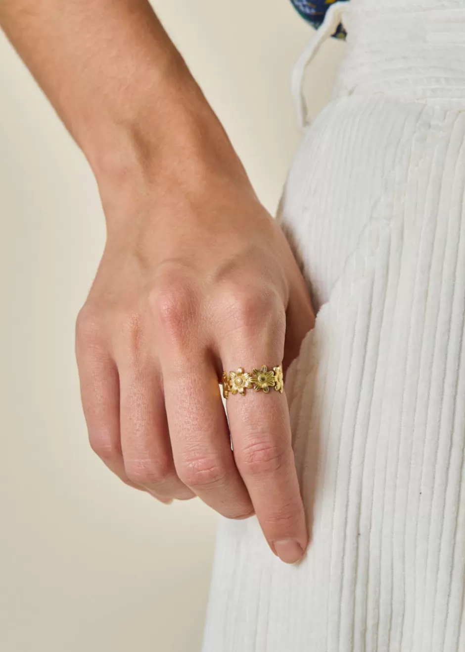 Hot BAGUE FLEURS DORÉE Bijoux