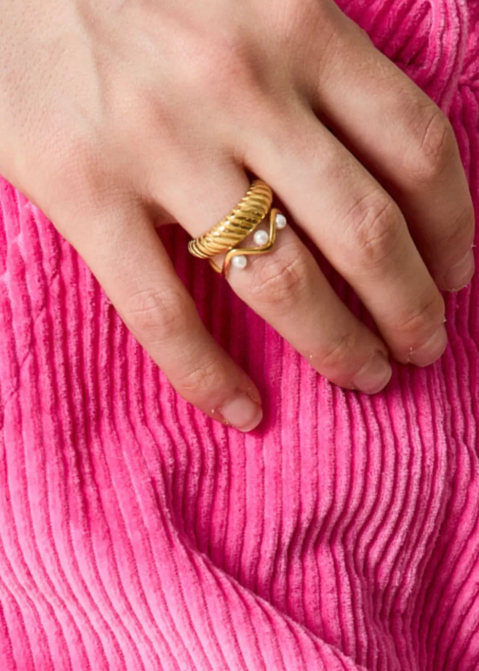 Best Sale BAGUE VAGUE PERLÉE DORÉE Bijoux