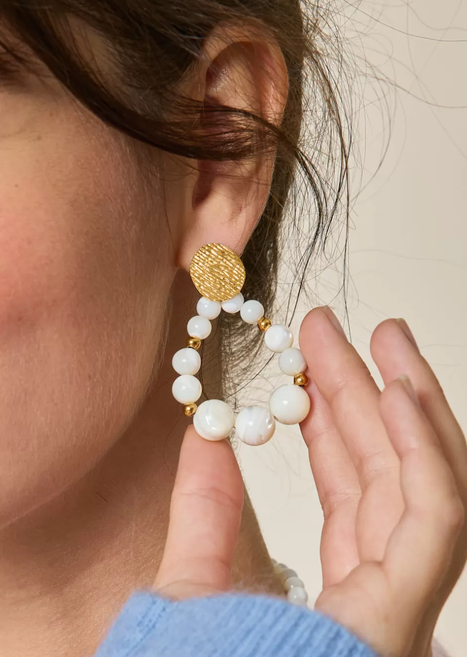 Discount BOUCLES D'OREILLES PERLES NACRE Bijoux
