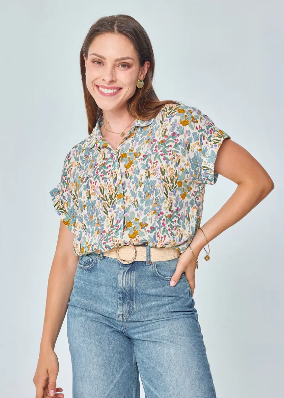 Fashion CHEMISE COL CLAUDINE HELENE Chemises & Hauts