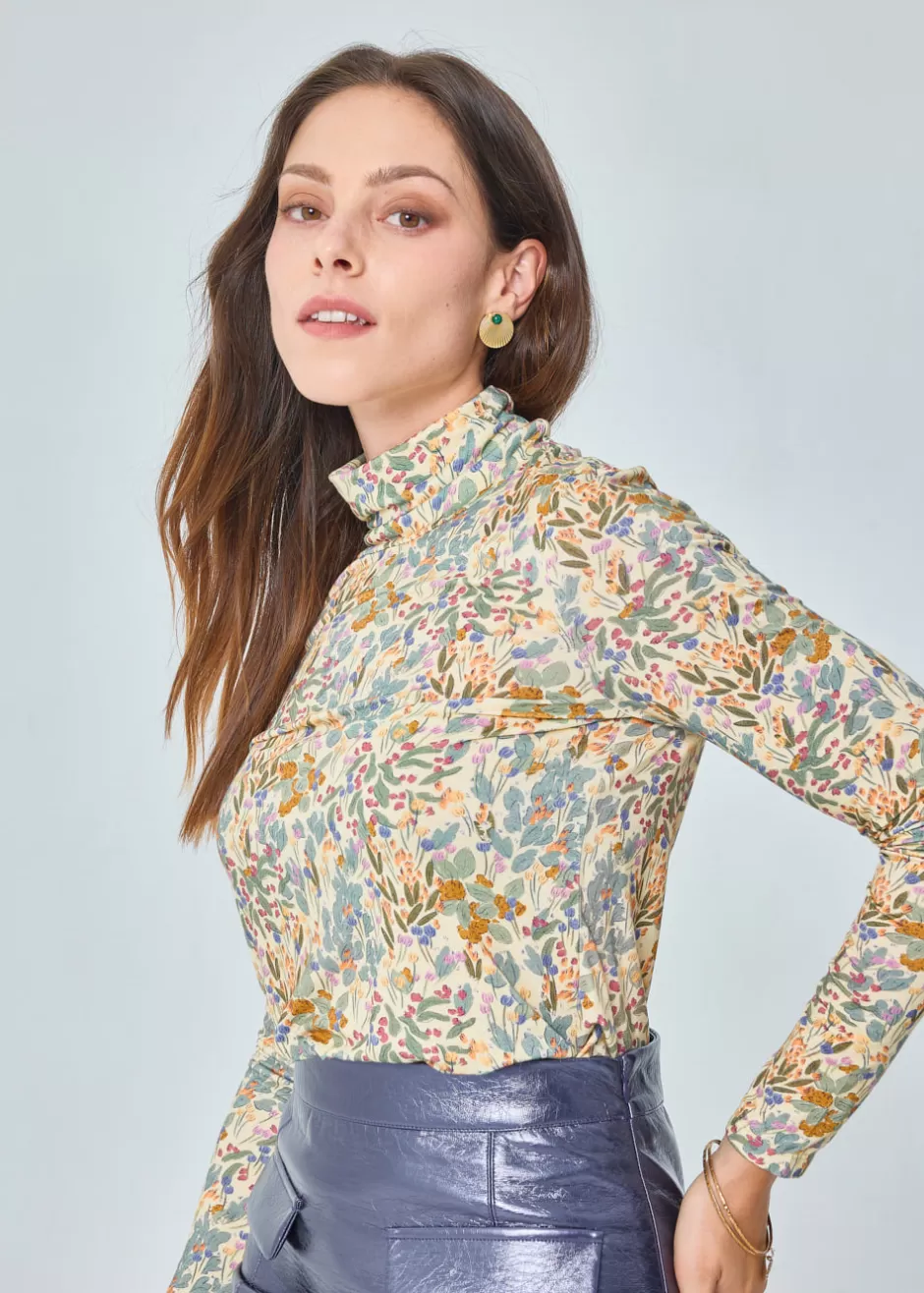 Best Sale T-SHIRT IMPRIME MANCHES LONGUES FERNANDA Chemises & Hauts